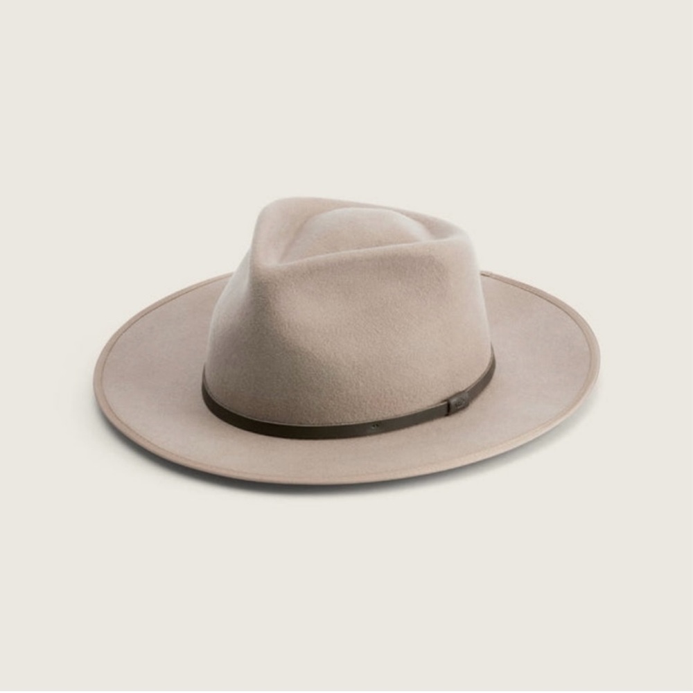 Will + Bear NEW Calloway Wool Statement Hat taupe classic wide brim